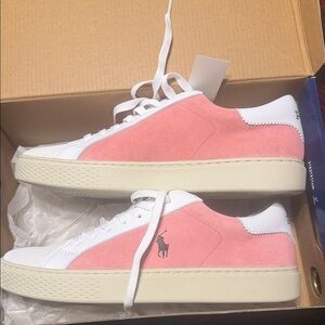 Polo by Ralph Lauren Women's Pink and White Sneakers